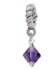 Purple Velvet - 6mm Crystal Bicone Rope Charm Bead Dangle