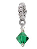 May - Green - 6mm Crystal Bicone Rope Charm Bead Dangle