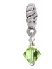 August - Lime Green - 6mm Crystal Bicone Rope Charm Bead Dangle