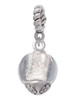 12mm Clear Roller Spinner with Silver Tone Lining Glass Spinner Rope Charm Bead Dangle