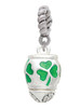 Green Shamrock Spinner Rope Charm Bead Dangle