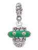Crystal Green Spinner Rope Charm Bead Dangle