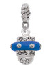Crystal Royal Blue Spinner Rope Charm Bead Dangle