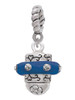 Crystal Navy Blue Spinner Rope Charm Bead Dangle