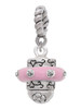 Crystal Pink Spinner Rope Charm Bead Dangle