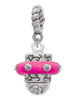Crystal Hot Pink Spinner Rope Charm Bead Dangle