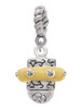 Crystal Two Tone Spinner Rope Charm Bead Dangle