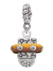 Crystal Brown Spinner Rope Charm Bead Dangle