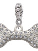 Large Clear Crystal Dog Bone Rope Charm Bead Dangle