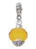 12mm Faceted Yellow Glass Spinner Rope Charm Bead Dangle