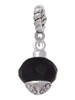 12mm Faceted Black Glass Spinner Rope Charm Bead Dangle