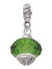 Green Faceted Glass Spinner Rope Charm Bead Dangle