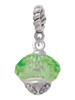 Lime Green Faceted Glass Spinner Rope Charm Bead Dangle