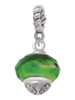 Green & Yellow Faceted Glass Spinner Rope Charm Bead Dangle