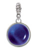 Round - Imitation Cat's Eye - Blue - Rope Charm Bead Dangle
