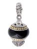Black Round Spinner Rope Charm Bead Dangle