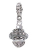 Silver Tone Center Spacer Spinner Rope Charm Bead Dangle