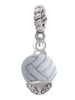 3-D Enamel Volleyball Spinner Rope Charm Bead Dangle