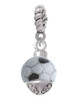 3-D Enamel Soccerball Spinner Rope Charm Bead Dangle