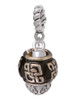 Chinese Pattern on Black Spinners Rope Charm Bead Dangle