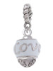 Love on White Spinners Rope Charm Bead Dangle