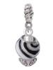Wide Zebra Print Spinners Rope Charm Bead Dangle