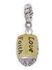 Love, Faith, Pray, Peace, Joy, Hope Gold Tone Spinner Rope Charm Bead Dangle