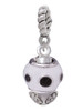 Black Dots on White Spinners Rope Charm Bead Dangle
