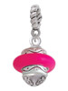 Hot Pink Center Spinner Rope Charm Bead Dangle