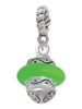 Lime Green Center Spinner Rope Charm Bead Dangle