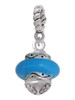 Hot Blue Center Spinner Rope Charm Bead Dangle