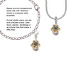 Star of David with Blue Crystal - Gold Tone Spinner Rope Charm Bead Dangle