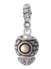 Silver Tone Pattern with 2 Gold Tone Bullets Spinners Rope Charm Bead Dangle