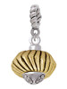 Large Angled Rope Gold Tone Spinner Rope Charm Bead Dangle