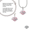 Mom Banner on Pink Crystal Heart Rope Charm Bead Dangle