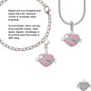 Sister Banner on Pink Crystal Heart Rope Charm Bead Dangle
