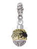 Black Spider on Web Gold Tone Spinner Rope Charm Bead Dangle