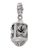 Antiqued Plumeria Flowers Spinner Rope Charm Bead Dangle