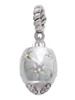 Silver Tone Barrel with AB Clear Crystal Stars Spinner Rope Charm Bead Dangle