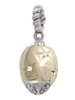 Gold Tone Barrel with AB Clear Crystal Stars Spinner Rope Charm Bead Dangle