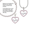 Large Pink Crystal Heart with Clear Heartbeat Rope Charm Bead Dangle