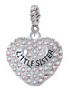 Little Sister on AB Crystal Heart Rope Charm Bead Dangle