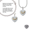 Gold Tone Sisters Rock on Clear Crystal Heart Rope Charm Bead Dangle