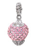 Pink Crystal Sparkle Spinner Rope Charm Bead Dangle