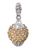 Light Brown Crystal Sparkle Spinner Rope Charm Bead Dangle