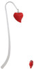 Resin Red Puffy Heart Charm Bookmark