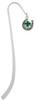 Good Luck Horseshoe with Green Four Leaf Clover Charm Bookmark