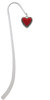 Red Enamel Heart with Beaded Border Charm Bookmark