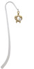 Open Gold Tone Sea Turtle with White Plumeria Charm Bookmark