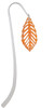 Acrylic Large Leaf Pearly Orange Charm Bookmark